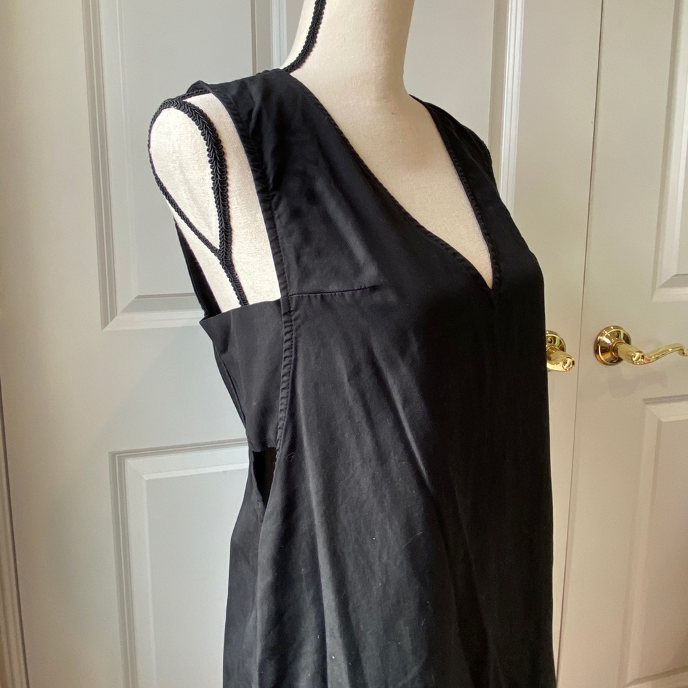 Black Vneck Side Cut Out Dress